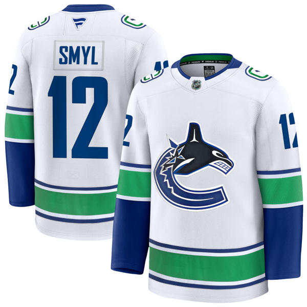 Men's Vancouver Canucks Retired Player #12 Stan Smyl Fanatics Away White Player Jersey (1)